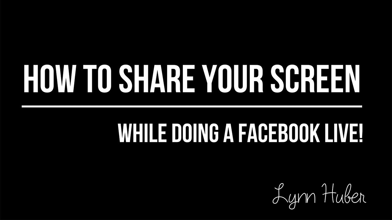How to Share Your Screen in Facebook Lives ️ YouTube