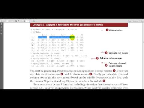 R programming Chapter 5 part 7 The apply function