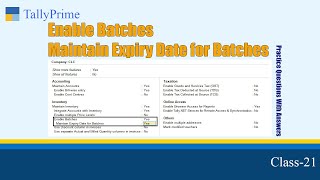 Expiry date in tally |Tally batch wise details practice question with answers