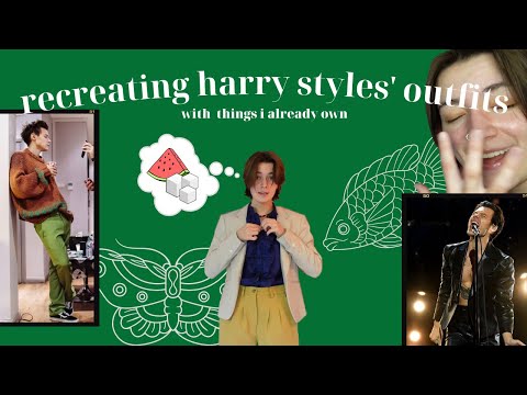 recreating Harry Styles' outfits with things i already own (german with subtitles)