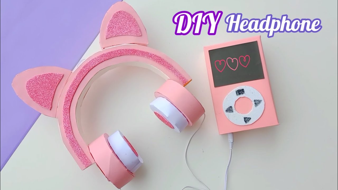 how to make paper cute headphone 🎧 / homemade paper headphone  / Diy headphone