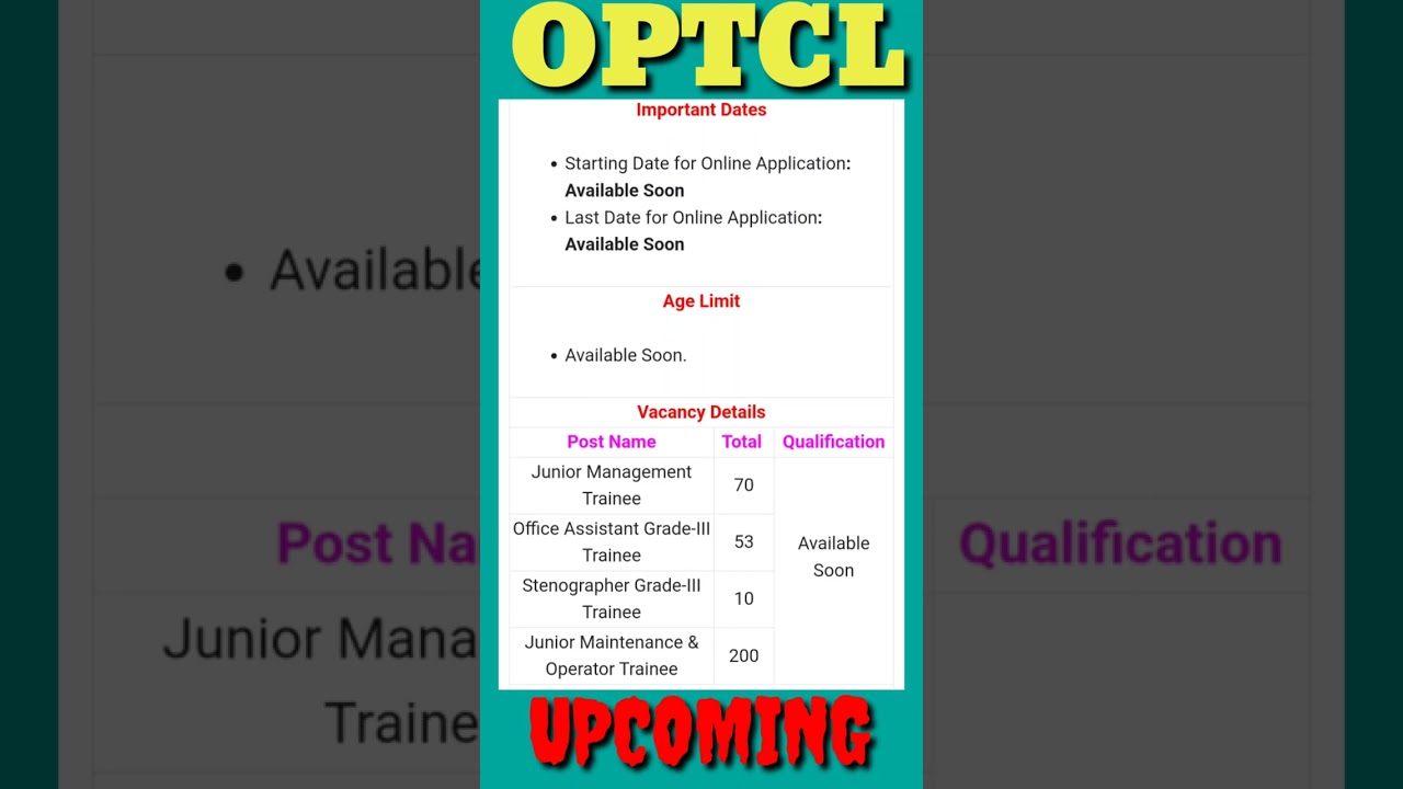 OPTCL NEW RECRUITMENT 2023//OPTCL NEW VACANCY 2023
