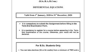 IGNOU MTE 8 differential equations assignment questions 2020