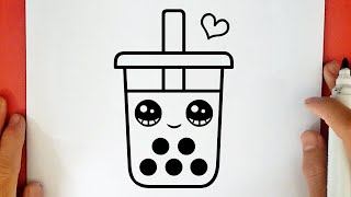 HOW TO DRAW A CUTE DRINK MILK COFFEE