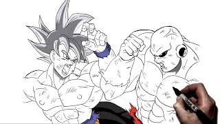 How To Draw Goku (MUI) vs Jiren | Step By Step | Dragonball