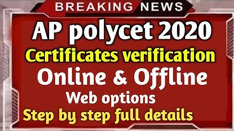 AP ploycet2020 Counciling online&Offline web options full process
