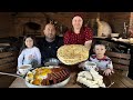 Breakfast of Dagestan. Mountain folk food