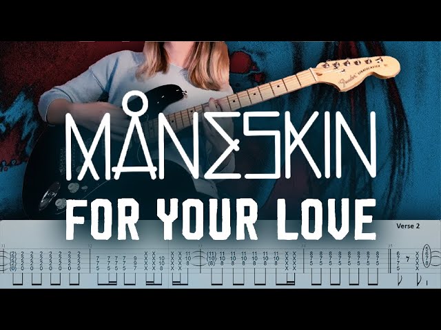 Måneskin - FOR YOUR LOVE | Guitar cover w/play-along tabs + download