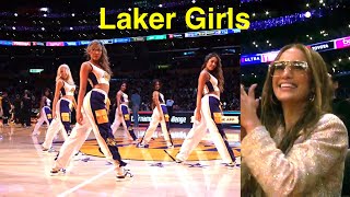 Jennifer Lopez & Ben Affleck watch the Laker Girls 