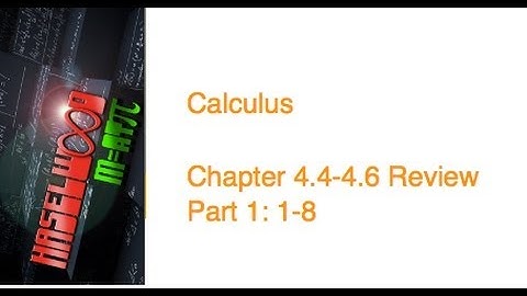 Calculus -  4.4-4.6 Review Part 1: 1-8