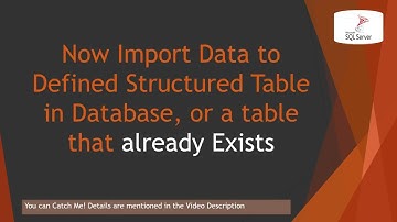 Import Data from Excel to Database Table :: I am to Learn SQL and SQL Server Skills