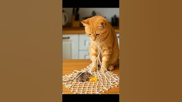 www… 🐱Which string am I supposed to pull!? え！、来たか！？🐱そんな簡単に！ #shorts #tabbycat #trap