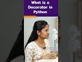 Python Interview Question | What Is a Decorator In Python? | #shorts #kiransir #pythonqestion