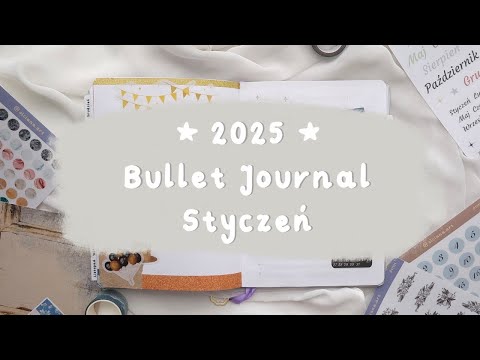 Bullet Journal na 2025 rok i styczniowa rozkładówka | olciana.art [NAPISY]