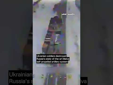 Ukrainian Soldiers Destroyed Russian Malva Self-Propelled System. Precise Drone Strike #warinukraine