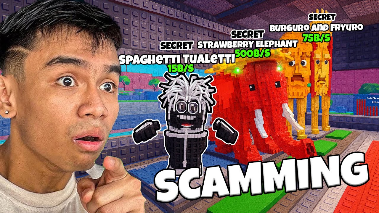 SCAMMING my FRIENDS in STEAL A BRAINROTS - BURAOT