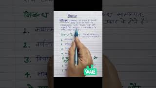 निबन्ध किसे कहते हैं..? || परिभाषा || प्रकार || दो प्रमुख निबन्धकार || Short || Class-10 ||