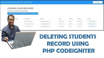 Delete Student Record using Codeigniter-3 Part-15