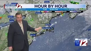 WPRI 12 Weather Forecast for 5/18/26: Warm and dry today; hot and humid Tue
