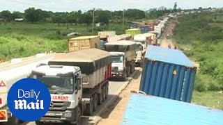 60 HOUR Kenyan traffic jam brings eastern Africa to a crawl - Daily Mail
