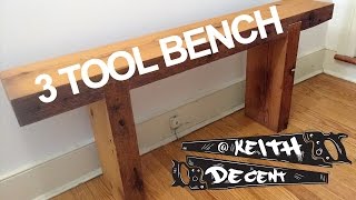 DIY RUSTIC BENCH BUILD with 3 HAND TOOLS - a Decent project