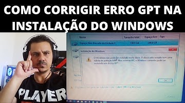 corrigir erro windows  não pode ser instalado no disco partição GPT