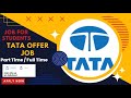 TATA Offering Part Time Jobs | Work From Home || Join as a Advisor || Tata Jobs For Students