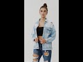 Damen Basic Jeans Jacke Destroyed Demin Casual Übergang Schick Fashion Trend Katalog Empfehlung
