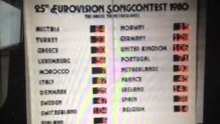 ESC 1980 KATJA EBSTEIN (2ND) CONGRATULATES JOHNNY LOGAN (1ST)
