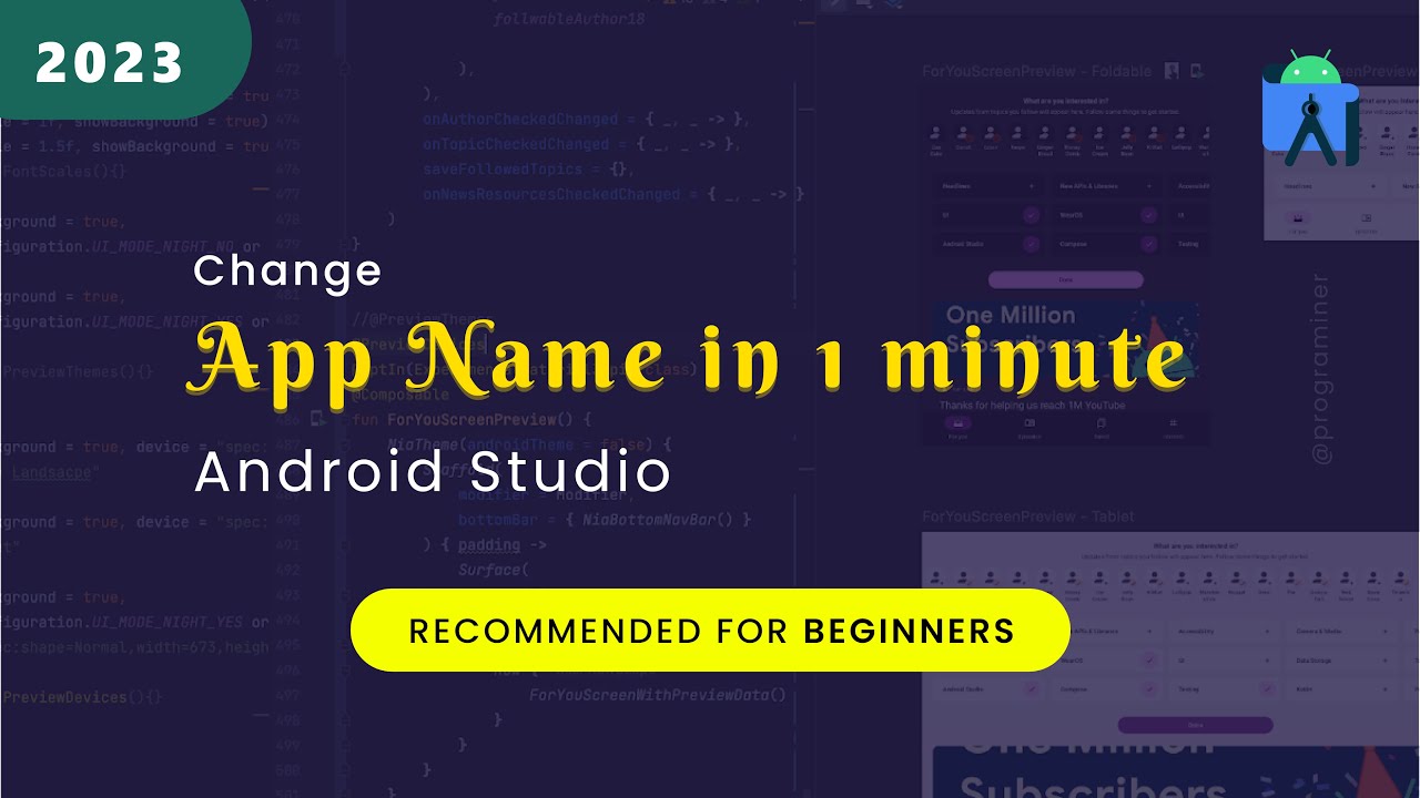 Change App Name In Android Studio 2023 YouTube