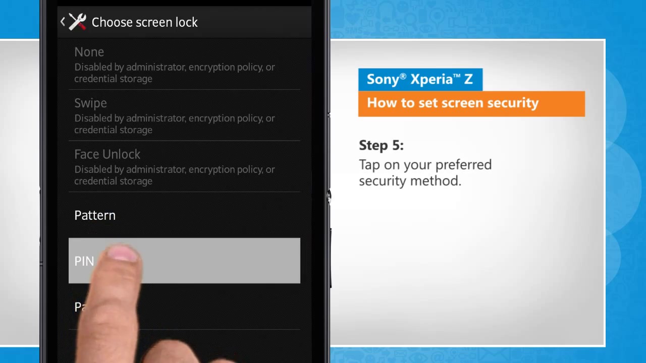 How to set screen security in Sony® Xperia™