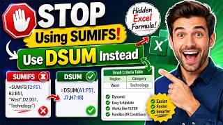 Famous STOP Using SUMIFS in Excel! Use DSUM Instead Profile