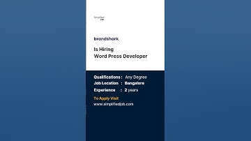 Brand Shark is hiring WordPress Developer - Simplified jobs