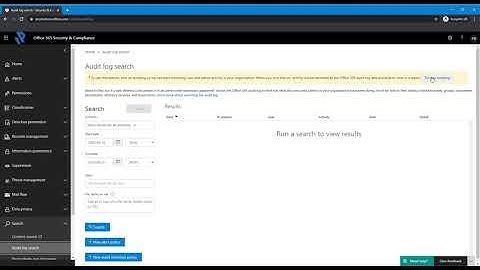 Turn on audit log search