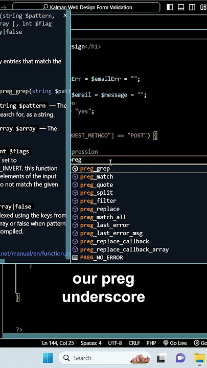 Use Regular Expression to Test Form Inputs with PHP - Dynamic Web Development! #php #programming