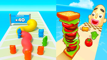 Sandwich Runner VS Gummy Worm Go! || Epic 🔥 Max Levels Unlocked | Full Gameplay Walkthrough #25