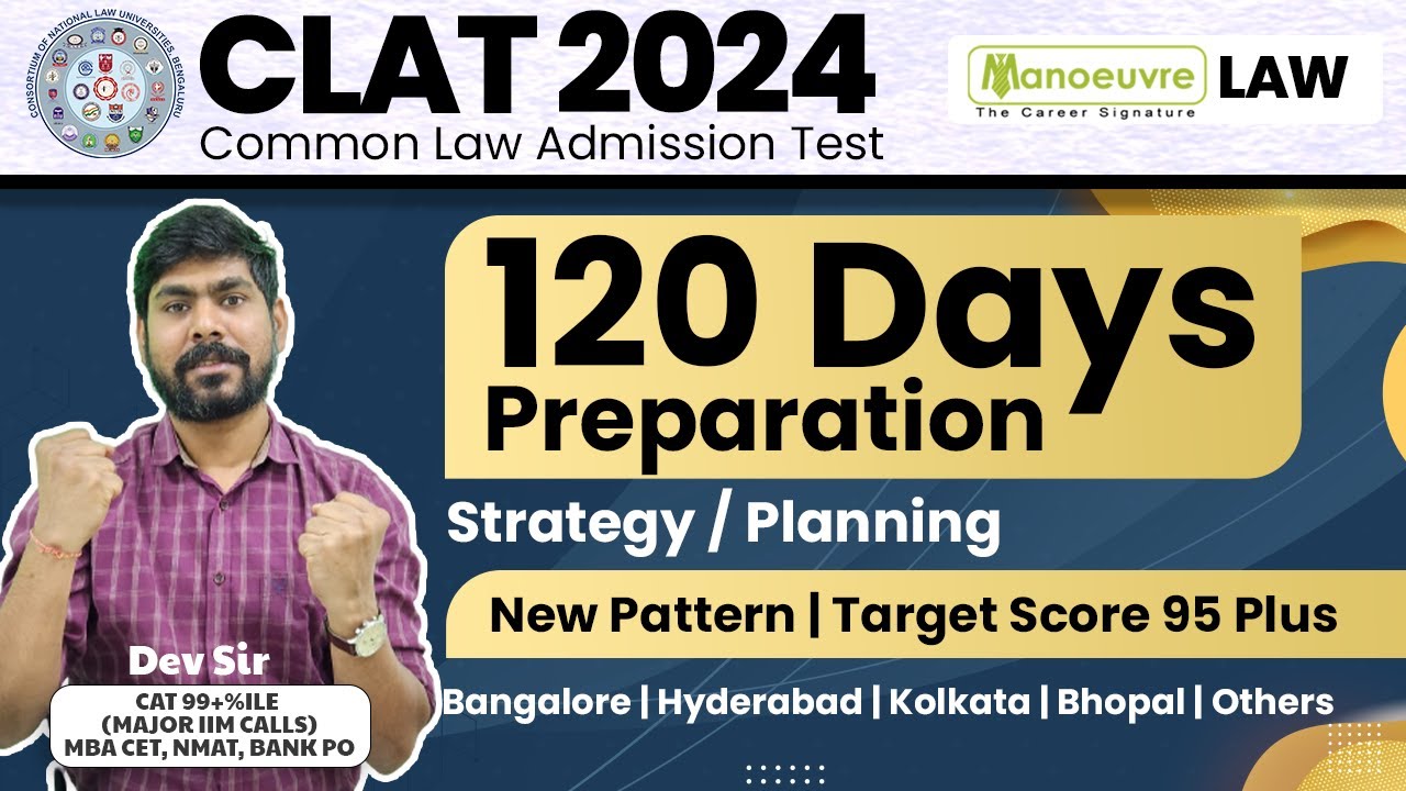 CLAT 2024 - 120 Days Preparation Planning | New Pattern | Target Score ...