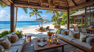 ☕ Relaxing Bossa Nova Jazz at the Beach Cafe 🌊 | Chill Ocean Waves & Smooth Morning Vibes