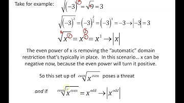 Algebra 2 - 4.5 notes Part 2: When to use absolute value when simplifying radical expressions
