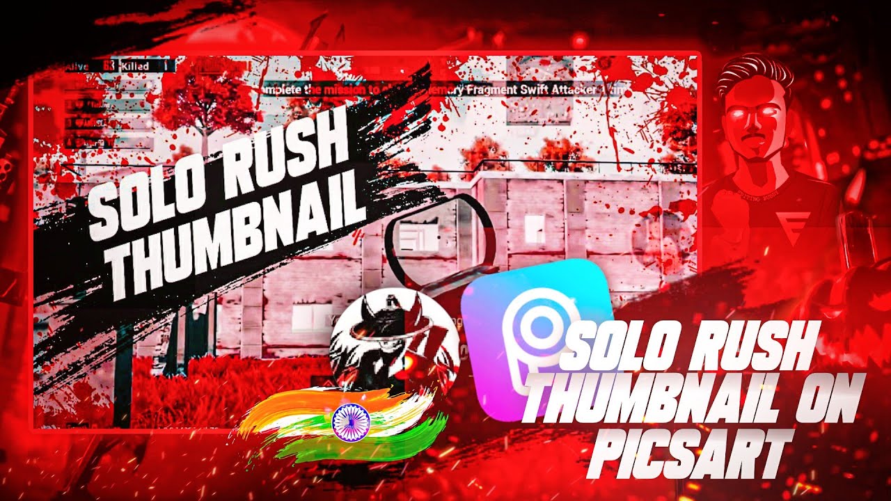 How to make thumbnail like solo rush on Android || Picsart latest thumbnail tutorial | pt 2