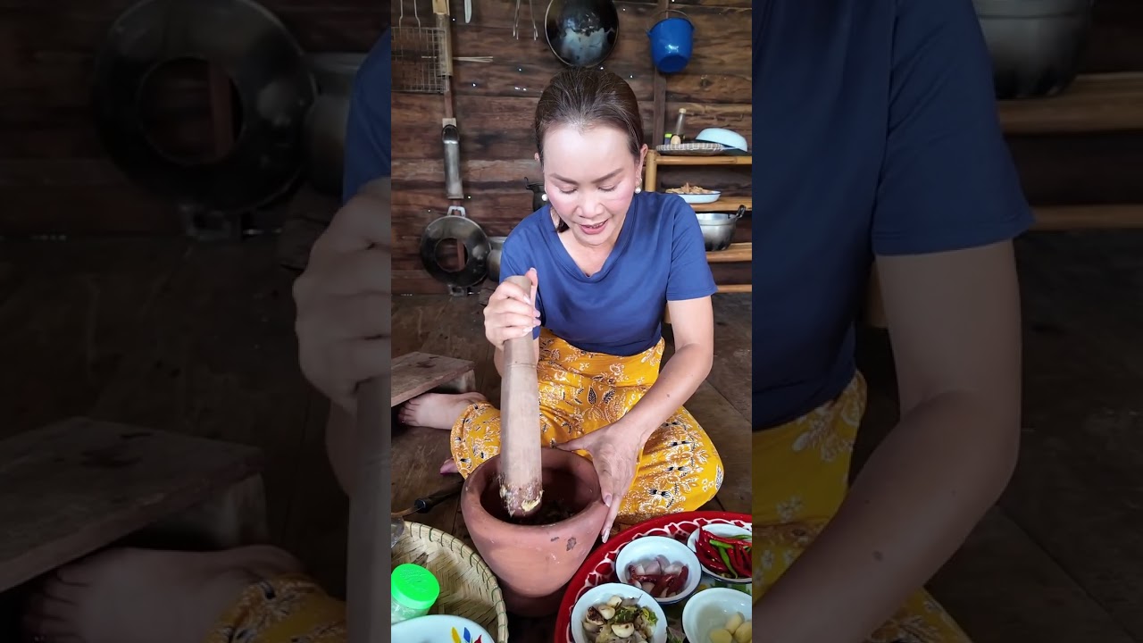 ป่นเห็ดไคจ้า 🍄🍄‍🟫 #ป่นเห็ดไค  #อาหารอิสานบ้านเฮา #ดอกอ้อเข้าครัว #ดอกอ้อทุ่งทอง  