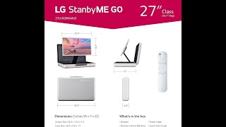 LG 27 Inch StanbyME Go Portable Smart 1080P Touch Screen 27LX5QKNA, 2023 Model ! BTA