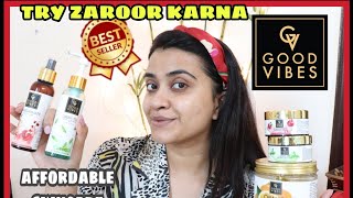 Trying GOODVIBES BESTSELLER SKINCARE PRODUCTS| Good Vibes Skincare Routine|Priyanka Ghosh|