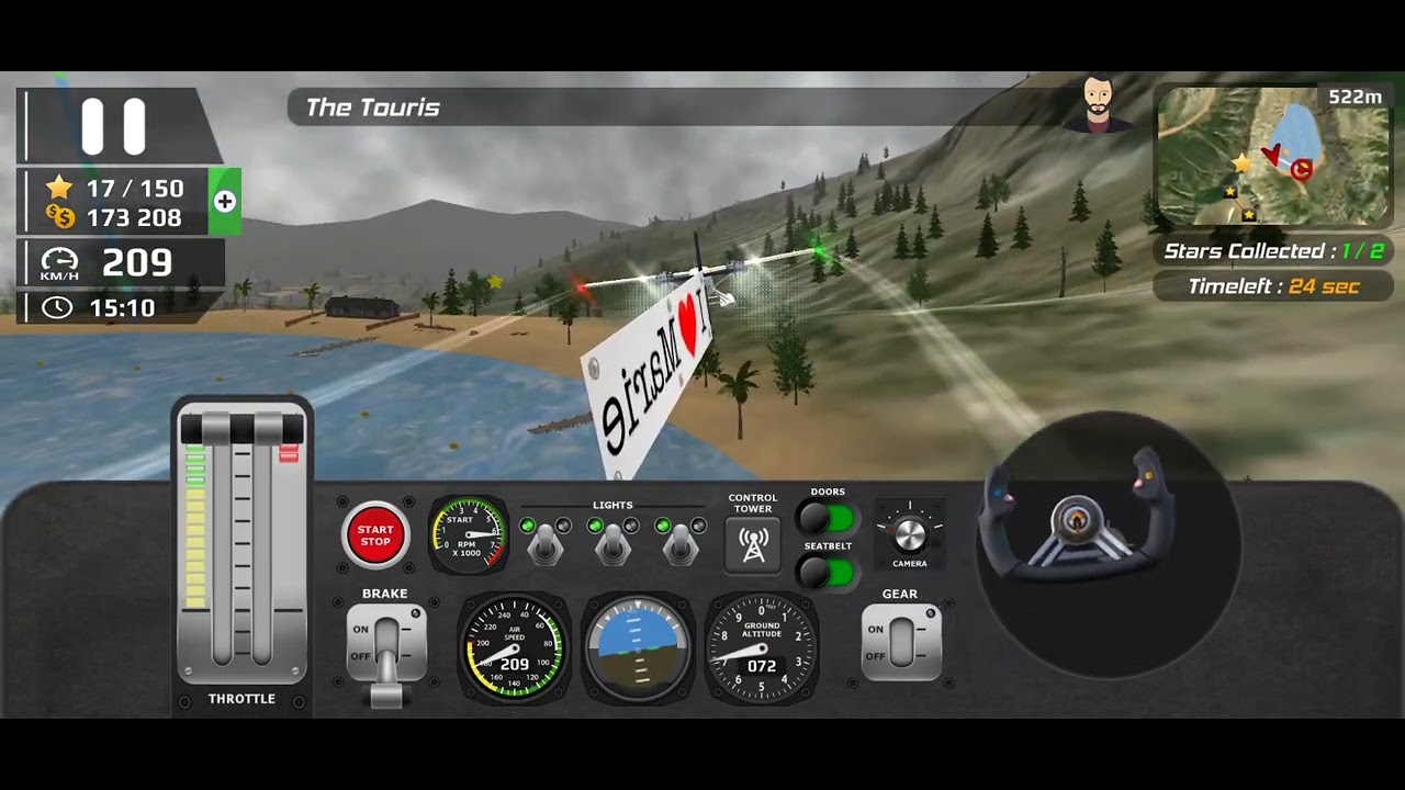 Airplane Flight Pilot Simulator - AFPS - Mission 6 - Show ads in the sky