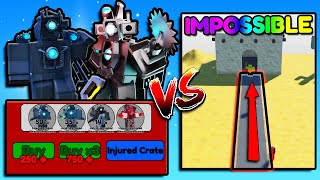 INJURED TITAN CRATE vs. IMPOSSIBLE STRAIGHT LINE MAP! (Skibi Tower Defense)