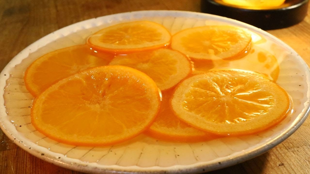 オレンジの輪切りのシロップ煮の作り方 レシピ オランジェット 失敗しないコツ How To Make Candied Orange Coris Cooking Youtube