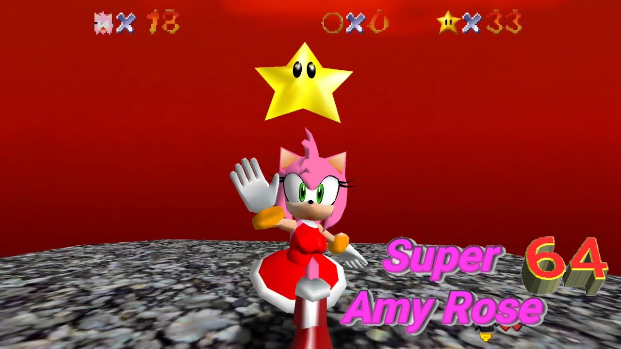 Super Amy Rose 64 WideScreen HD Textures Lethal Lava Land Complete (Gameplay Android)