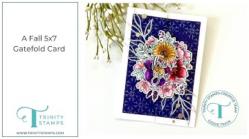 A Fall 5x7 Gatefold Card with Trinity Stamps