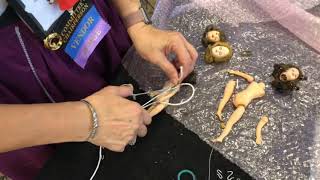How To Restring a 1950's Hard Plastic Doll with Sandy From Ruby Lane