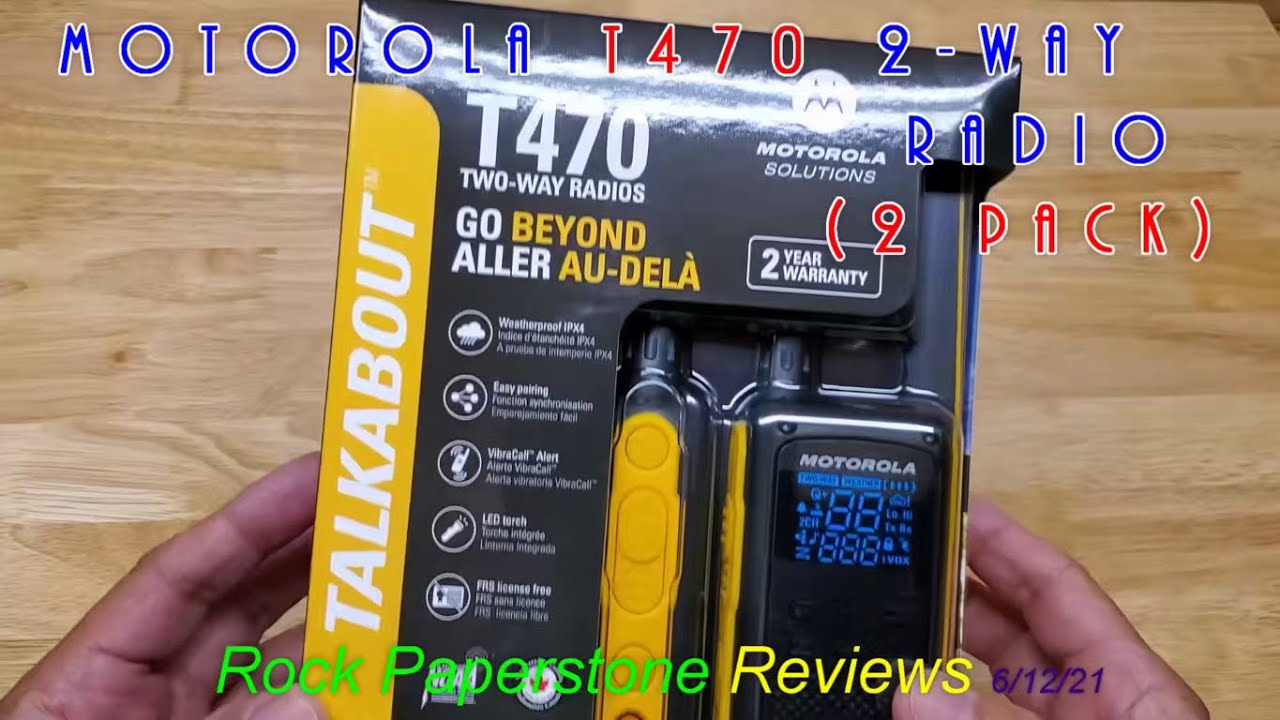 Motorola Talkabout T470 2Way Radio Black with Yellow Rechargeable (2